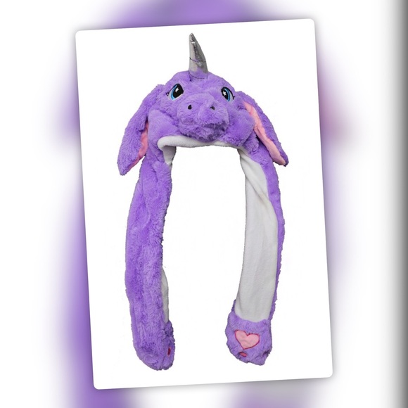 Unicorn Hat Fits adults/kids Squeeze Paw Lift Ears - Picture 11 of 11